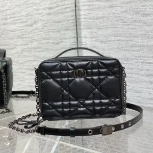 Dior Caro Camera Bag Small 18cm Black Cannage
