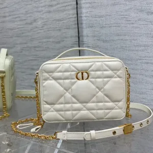Dior Caro Camera Bag Small 18cm Ivory Cannage