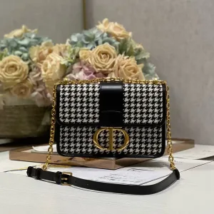 Dior Caro Small 20cm Black White Houndstooth