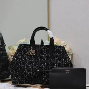 Dior Lady D-Lite Medium 24cm Black Cannage-4