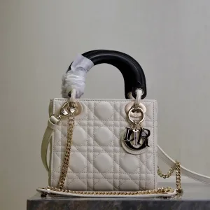 Dior Lady Dior Mini 17cm White Cannage