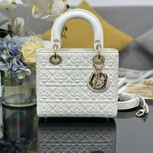 Dior Lady Dior Mini 17cm White Cannage-2