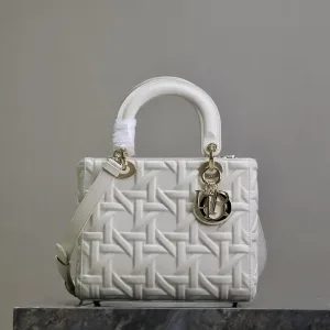 Dior Lady Dior Mini 17cm WhiteCannage