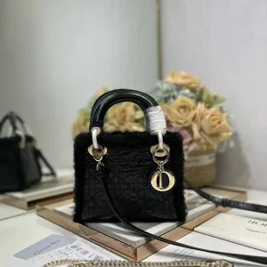 Dior Lady Dior Small 20cm Black Cannage-3