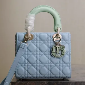 Dior Lady Dior Small 20cm Light Blue Cannage
