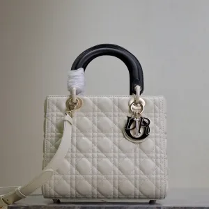 Dior Lady Dior Small 20cm White Cannage-2