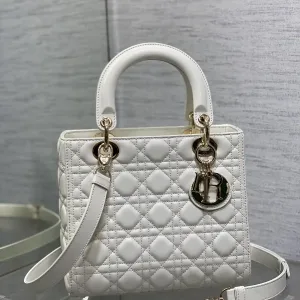 Dior Lady Dior Small 20cm White Cannage-3