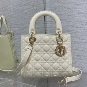 Dior Lady Dior Small 20cm White Cannage-4
