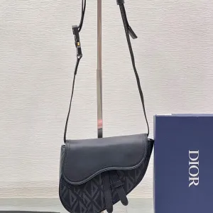 Dior Saddle Small 20cm Black Oblique
