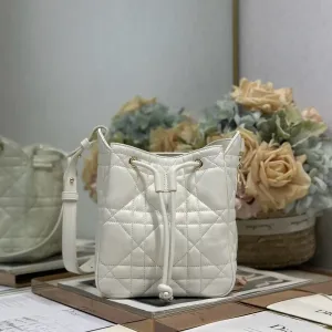 Dior Toujours Bucket Bag Small 23cm Ivory Cannage