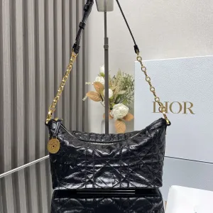 Dior Toujours Hobo Medium 28cm Black Cannage-4