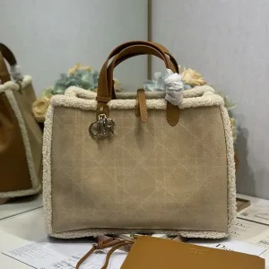 Dior Toujours Medium 28cm Beige Shearling
