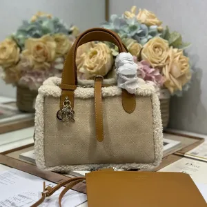 Dior Toujours Small 23cm Beige Shearling