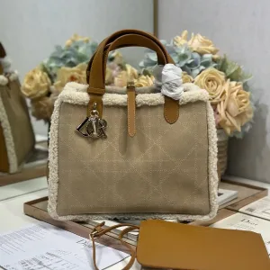 Dior Toujours Small 23cm Beige Shearling-2