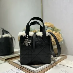Dior Toujours Small 23cm Black Shearling