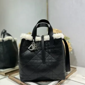 Dior Toujours Small 23cm Black Shearling-2