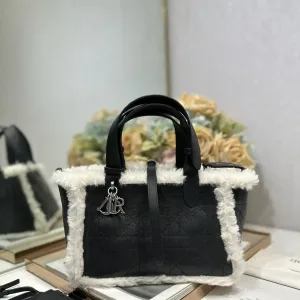 Dior Toujours Small 23cm Black Shearling-3