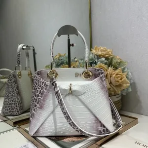 Dior Toujours Small 23cm White Python Print
