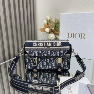 DiorTravel Box Bag Small 21cm Blue Oblique