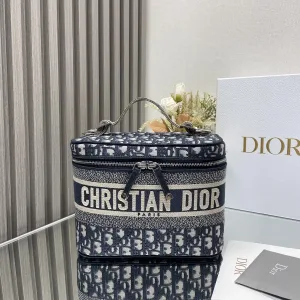 DiorTravel Vanity Case Small 17cm Blue Oblique