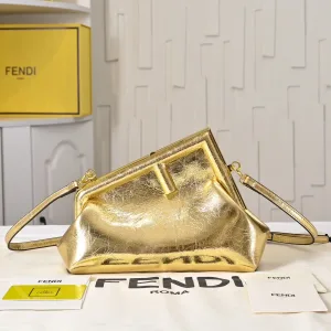 Fendi Top Handle Bag Medium Beige Gold Hardware 27cm 13