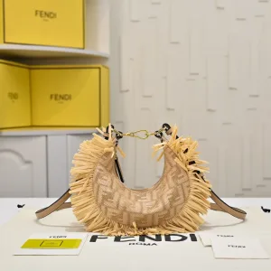 Fendi Top Handle Bag Medium Beige Gold Hardware 27cm 20