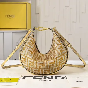 Fendi Top Handle Bag Medium Beige Gold Hardware 27cm 23
