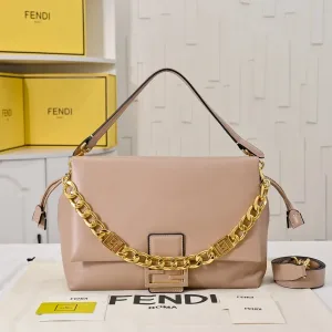 Fendi Top Handle Bag Medium Beige Gold Hardware 27cm 26