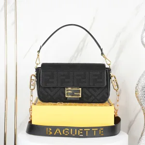 Fendi Top Handle Bag Medium Black Gold Hardware 27cm 03
