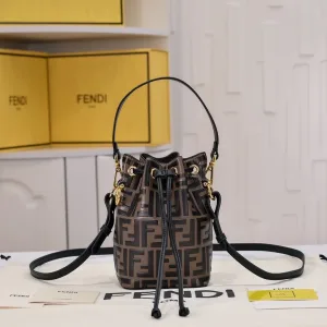 Fendi Top Handle Bag Medium Black Gold Hardware 27cm 07