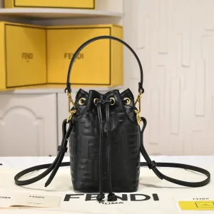 Fendi Top Handle Bag Medium Black Gold Hardware 27cm 08
