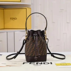 Fendi Top Handle Bag Medium Black Gold Hardware 27cm 09