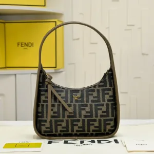 Fendi Top Handle Bag Medium Black Gold Hardware 27cm 10