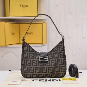 Fendi Top Handle Bag Medium Black Gold Hardware 27cm 11
