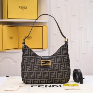 Fendi Top Handle Bag Medium Black Gold Hardware 27cm 12
