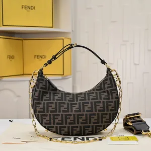 Fendi Top Handle Bag Medium Black Gold Hardware 27cm 27