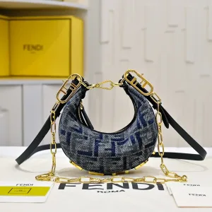 Fendi Top Handle Bag Medium Black Gold Hardware 27cm 28