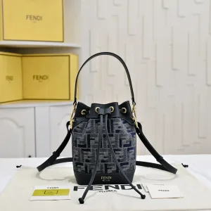 Fendi Top Handle Bag Medium Black Gold Hardware 27cm 30