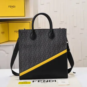 Fendi Top Handle Bag Medium Black Gold Hardware 27cm 34