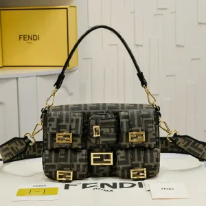 Fendi Top Handle Bag Medium Black Gold Hardware 27cm 35