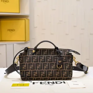 Fendi Top Handle Bag Medium Black Gold Hardware 27cm 37