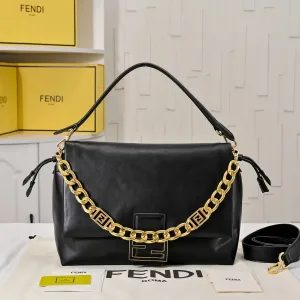 Fendi Top Handle Bag Medium Black Gold Hardware 27cm 40
