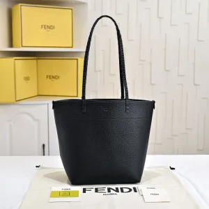 Fendi Top Handle Bag Medium Black Gold Hardware 27cm 44