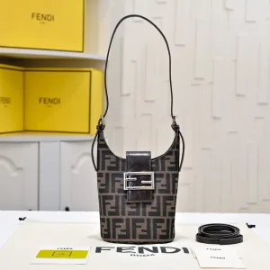 Fendi Top Handle Bag Medium Black Gold Hardware 27cm 46