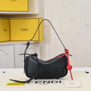 Fendi Top Handle Bag Medium Black Gold Hardware 27cm 49