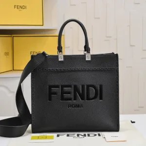 Fendi Top Handle Bag Medium Black Gold Hardware 27cm 50