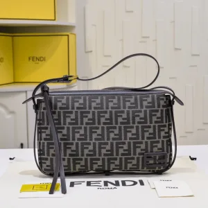 Fendi Top Handle Bag Medium Black Gold Hardware 27cm 52