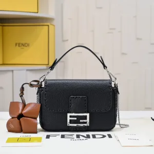 Fendi Top Handle Bag Medium Black Gold Hardware 27cm 53