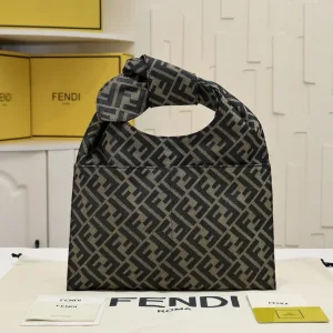 Fendi Top Handle Bag Medium Black Gold Hardware 27cm 54
