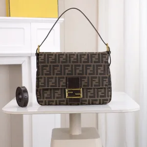 Fendi Top Handle Bag Medium Black Silver Hardware 27cm 02
